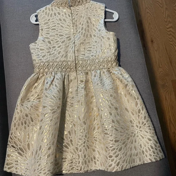 Lilly Pulitzer NWT Girl's Gold Metallic Franci Dress